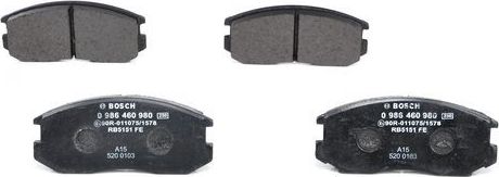 КОЛОДКИ ТОРМОЗНЫЕ ДИСКОВЫЕ BOSCH 0986460980