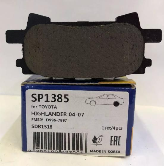 КОЛОДКИ ТОРМОЗНЫЕ ДИСКОВЫЕ SANGSIN BRAKE SP1385