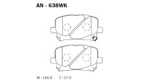 КОЛОДКИ ТОРМОЗНЫЕ ДИСКОВЫЕ AKEBONO AN638WK