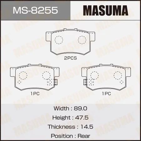 КОЛОДКИ ТОРМОЗНЫЕ ДИСКОВЫЕ MASUMA MS8255