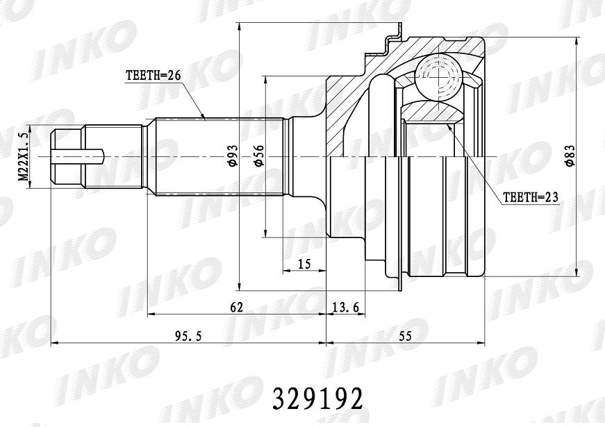 ШРУС ВНЕШНИЙ INKO 329192