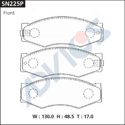 КОЛОДКИ ТОРМОЗНЫЕ ДИСКОВЫЕ ADVICS SN225P