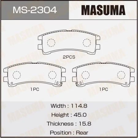КОЛОДКИ ТОРМОЗНЫЕ ДИСКОВЫЕ MASUMA MS2304