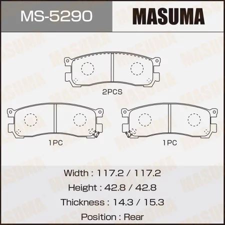 КОЛОДКИ ТОРМОЗНЫЕ ДИСКОВЫЕ MASUMA MS5290