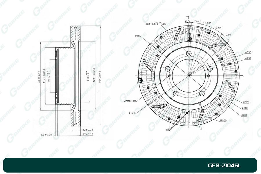 ДИСК ТОРМОЗНОЙ G-BRAKE GFR21046L