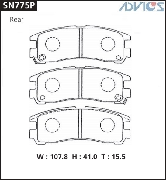 КОЛОДКИ ТОРМОЗНЫЕ ДИСКОВЫЕ ADVICS SN775P
