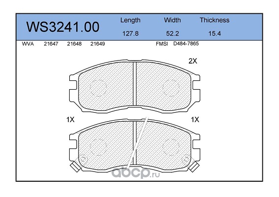 КОЛОДКИ ТОРМОЗНЫЕ ДИСКОВЫЕ JEENICE WS324100