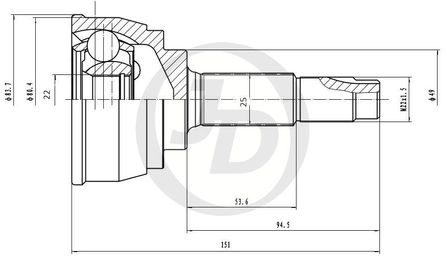 ШРУС ВНЕШНИЙ JD JCT0075