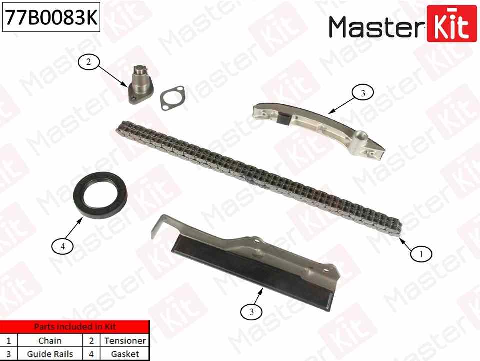 РЕМКОМПЛЕКТ ЦЕПИ ГРМ MASTERKIT 77B0083K