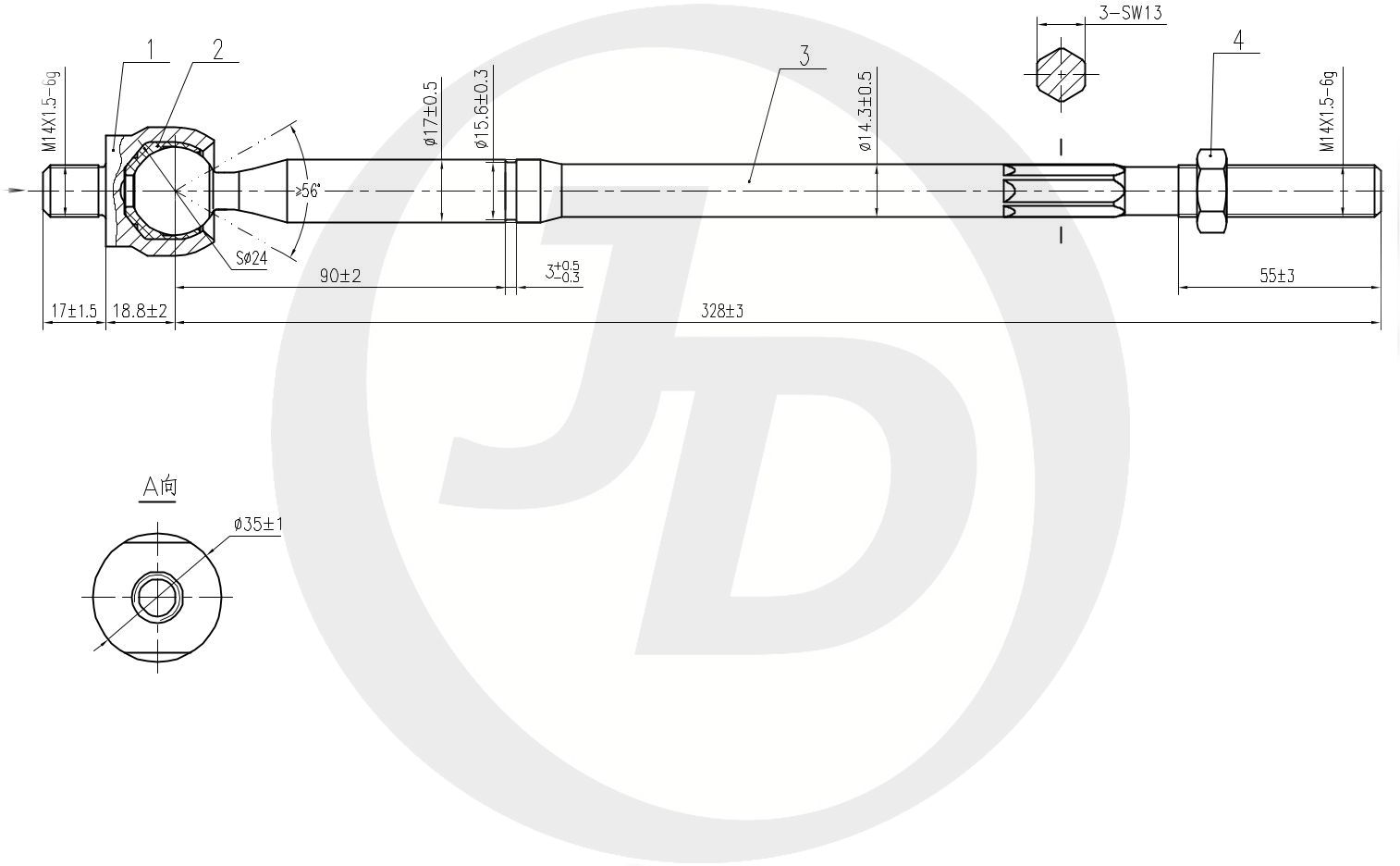 ТЯГА РУЛЕВАЯ JD JSR0116