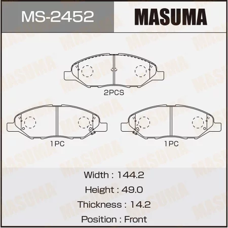 КОЛОДКИ ТОРМОЗНЫЕ ДИСКОВЫЕ MASUMA MS2452