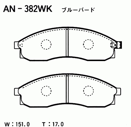 КОЛОДКИ ТОРМОЗНЫЕ ДИСКОВЫЕ AKEBONO AN382WK