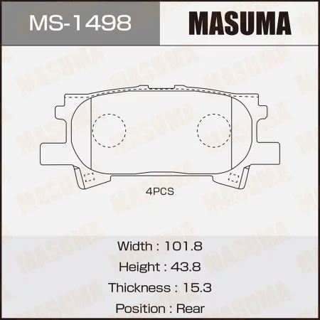 КОЛОДКИ ТОРМОЗНЫЕ ДИСКОВЫЕ MASUMA MS1498