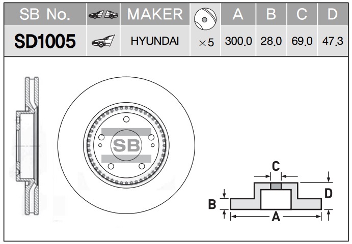 ДИСК ТОРМОЗНОЙ SANGSIN BRAKE SD1005