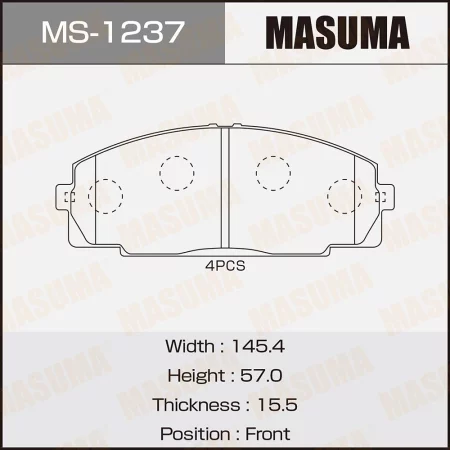 КОЛОДКИ ТОРМОЗНЫЕ ДИСКОВЫЕ MASUMA MS1237
