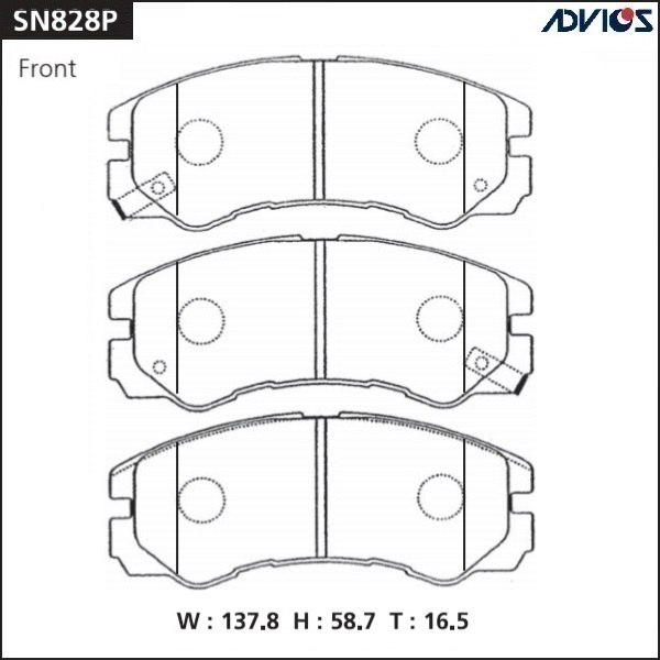 КОЛОДКИ ТОРМОЗНЫЕ ДИСКОВЫЕ ADVICS SN828P