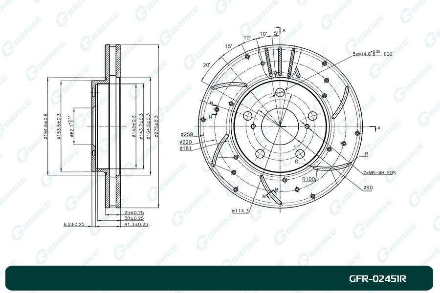 ДИСК ТОРМОЗНОЙ G-BRAKE GFR02451R