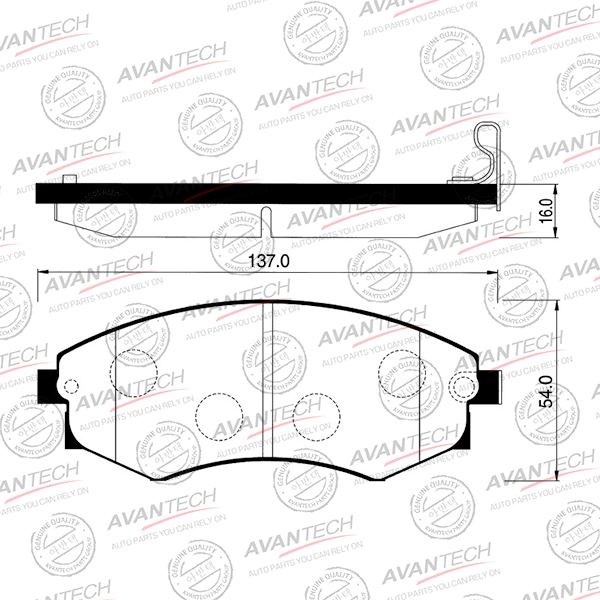 КОЛОДКИ ТОРМОЗНЫЕ ДИСКОВЫЕ AVANTECH AV015