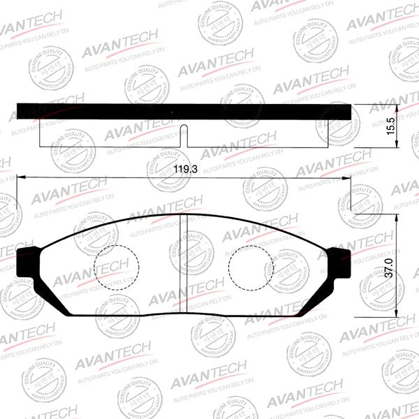 КОЛОДКИ ТОРМОЗНЫЕ ДИСКОВЫЕ AVANTECH AV183