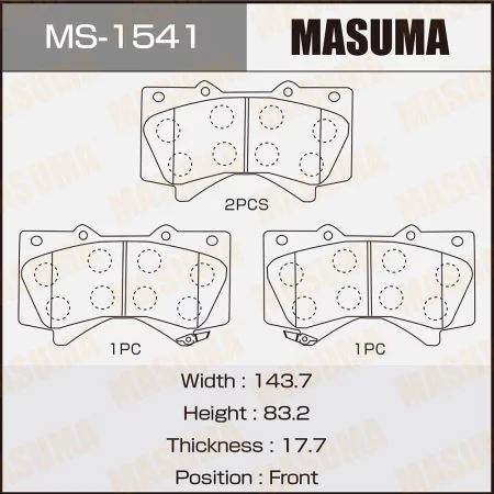 КОЛОДКИ ТОРМОЗНЫЕ ДИСКОВЫЕ MASUMA MS1541