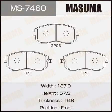 КОЛОДКИ ТОРМОЗНЫЕ ДИСКОВЫЕ MASUMA MS7460