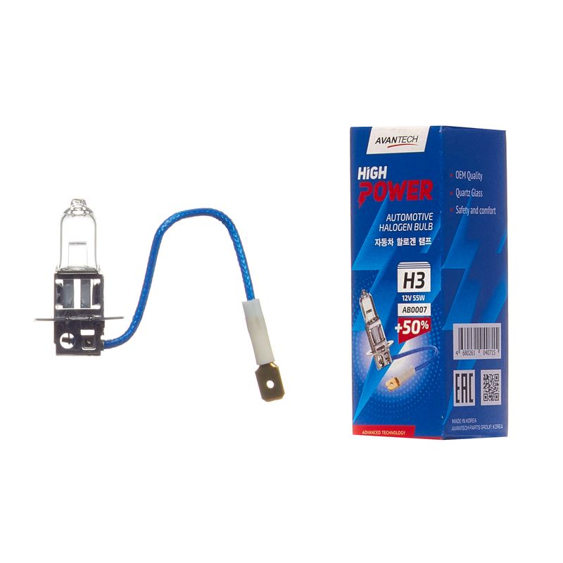ЛАМПОЧКА AVANTECH AB0007 H3 12V 55Вт. Pk22s