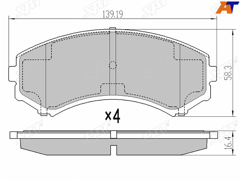 КОЛОДКИ ТОРМОЗНЫЕ ДИСКОВЫЕ SAT ST4605A471