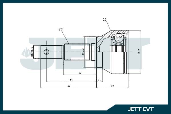 ШРУС ВНЕШНИЙ (НАРУЖНИЙ) JETT V411343