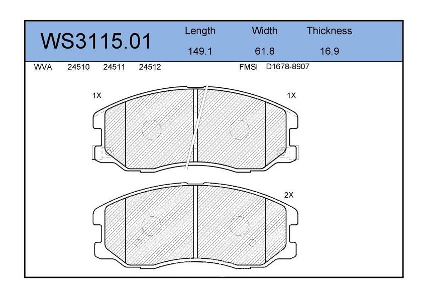 КОЛОДКИ ТОРМОЗНЫЕ ДИСКОВЫЕ JEENICE WS311501