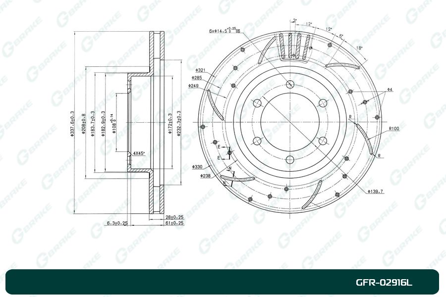 ДИСК ТОРМОЗНОЙ G-BRAKE GFR02916L