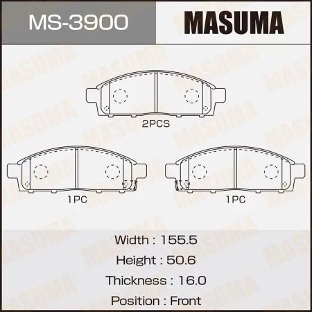 КОЛОДКИ ТОРМОЗНЫЕ ДИСКОВЫЕ MASUMA MS3900
