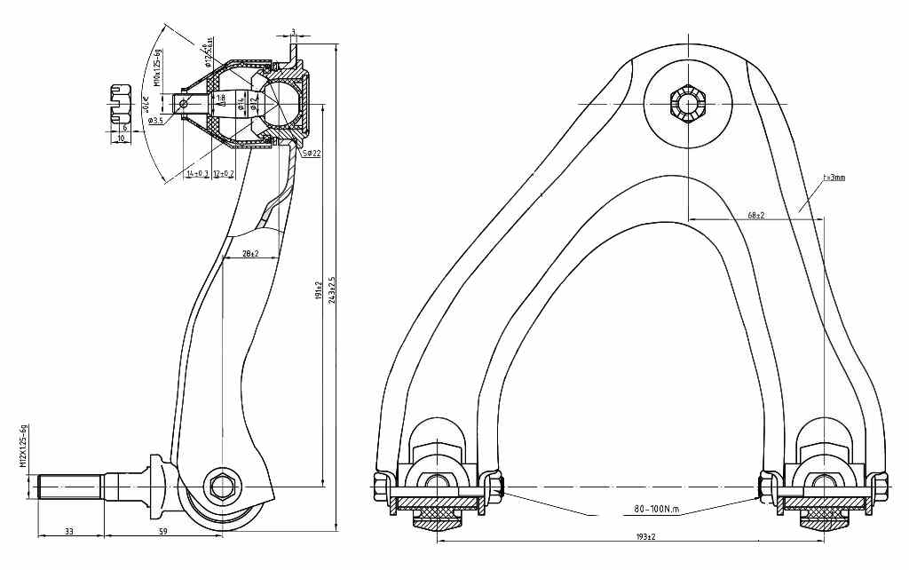 РЫЧАГ ПОДВЕСКИ JD JDCP118L