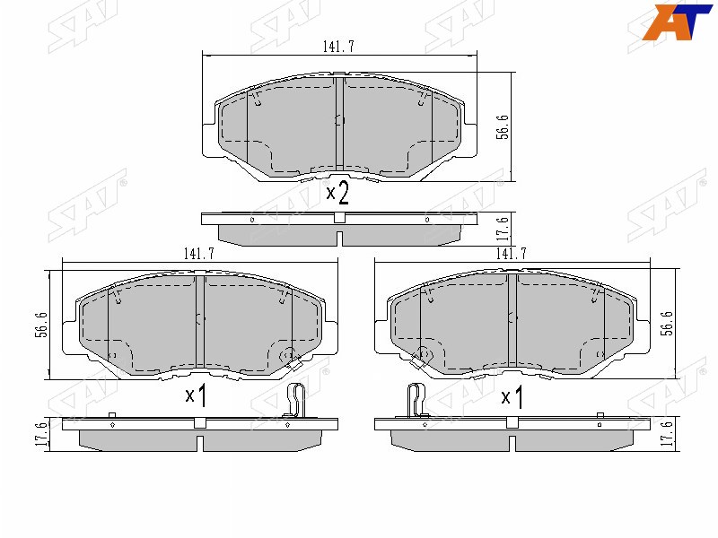 КОЛОДКИ ТОРМОЗНЫЕ ДИСКОВЫЕ SAT ST45022SDCA10