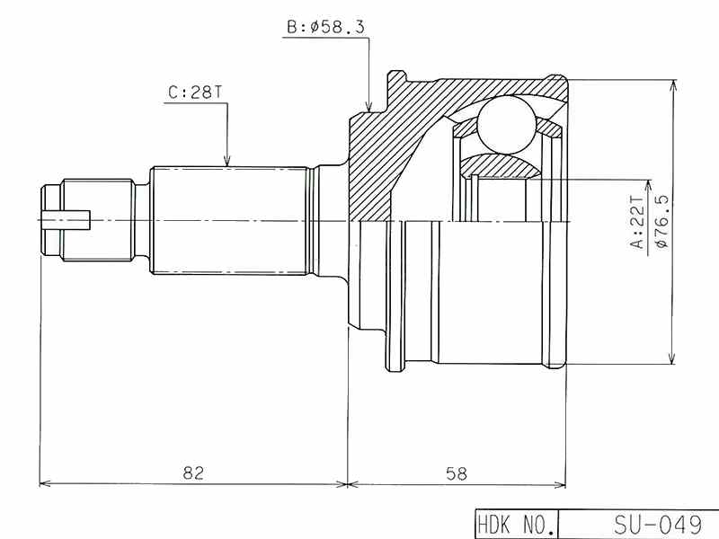 ШРУС ВНЕШНИЙ (НАРУЖНИЙ) HDK SU049