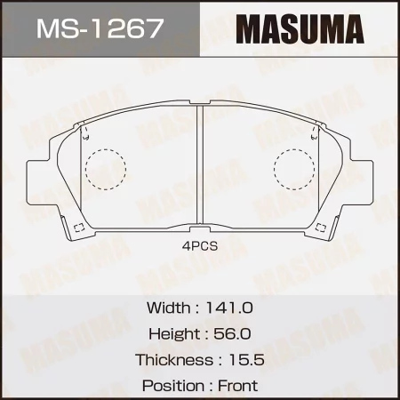 КОЛОДКИ ТОРМОЗНЫЕ ДИСКОВЫЕ MASUMA MS1267
