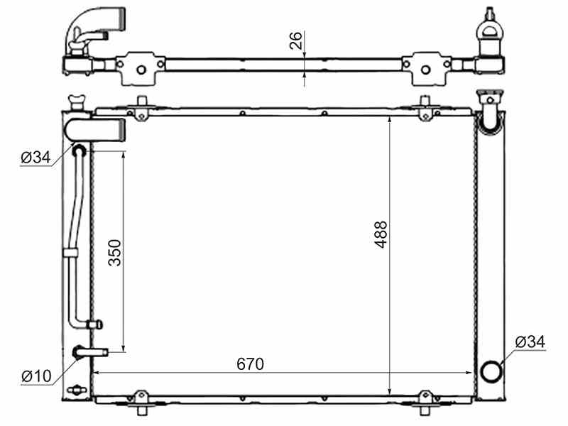 РАДИАТОР СИСТЕМЫ ОХЛАЖДЕНИЯ ДВС SAT TY0030ANH10
