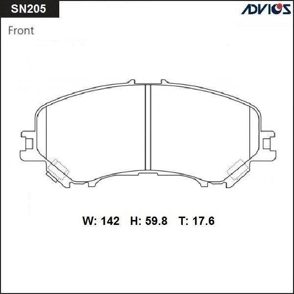 КОЛОДКИ ТОРМОЗНЫЕ ДИСКОВЫЕ ADVICS SN205