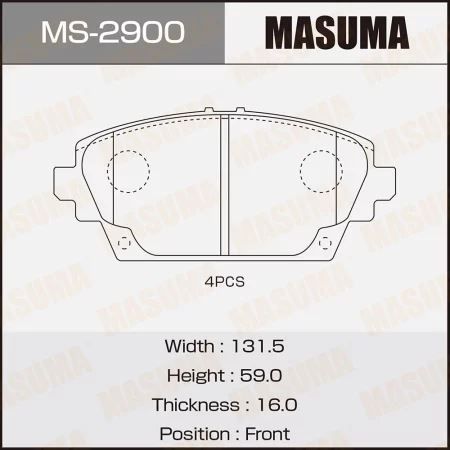 КОЛОДКИ ТОРМОЗНЫЕ ДИСКОВЫЕ MASUMA MS2900