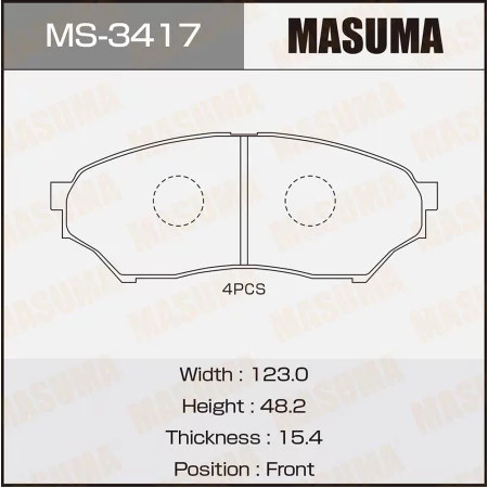 КОЛОДКИ ТОРМОЗНЫЕ ДИСКОВЫЕ MASUMA MS3417