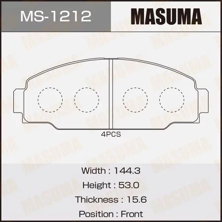 КОЛОДКИ ТОРМОЗНЫЕ ДИСКОВЫЕ MASUMA MS1212