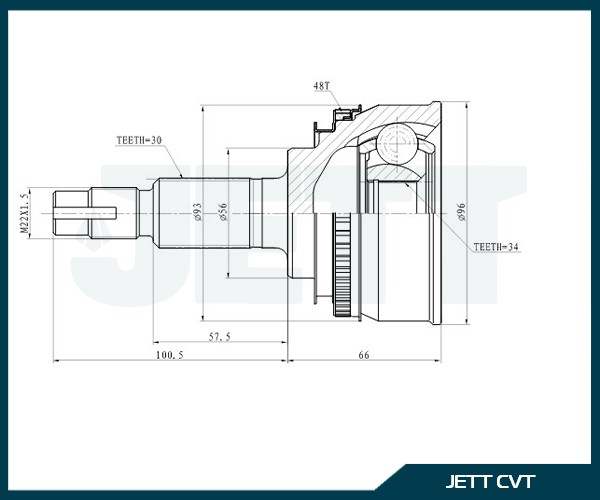 ШРУС ВНЕШНИЙ (НАРУЖНИЙ) JETT V419048ABS