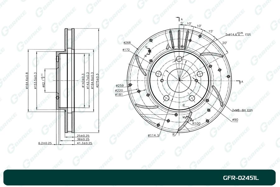 ДИСК ТОРМОЗНОЙ G-BRAKE GFR02451L