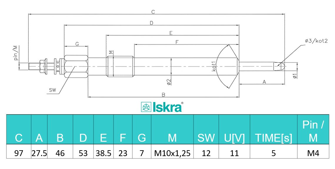 СВЕЧА НАКАЛИВАНИЯ ISKRA 11721919
