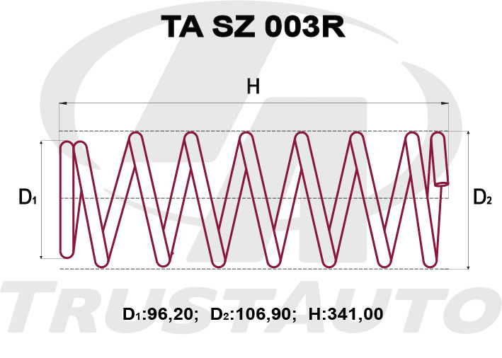 ПРУЖИНА ПОДВЕСКИ TRUSTAUTO TASZ003R