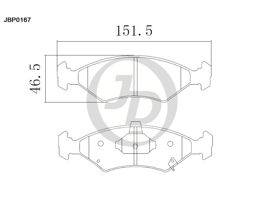 КОЛОДКИ ТОРМОЗНЫЕ ДИСКОВЫЕ JD JBP0167