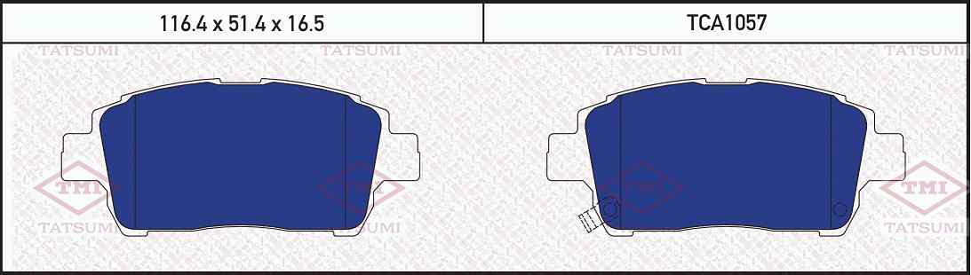КОЛОДКИ ТОРМОЗНЫЕ ДИСКОВЫЕ TATSUMI TCA1057