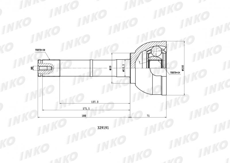 ШРУС ВНЕШНИЙ (НАРУЖНИЙ) INKO 329191
