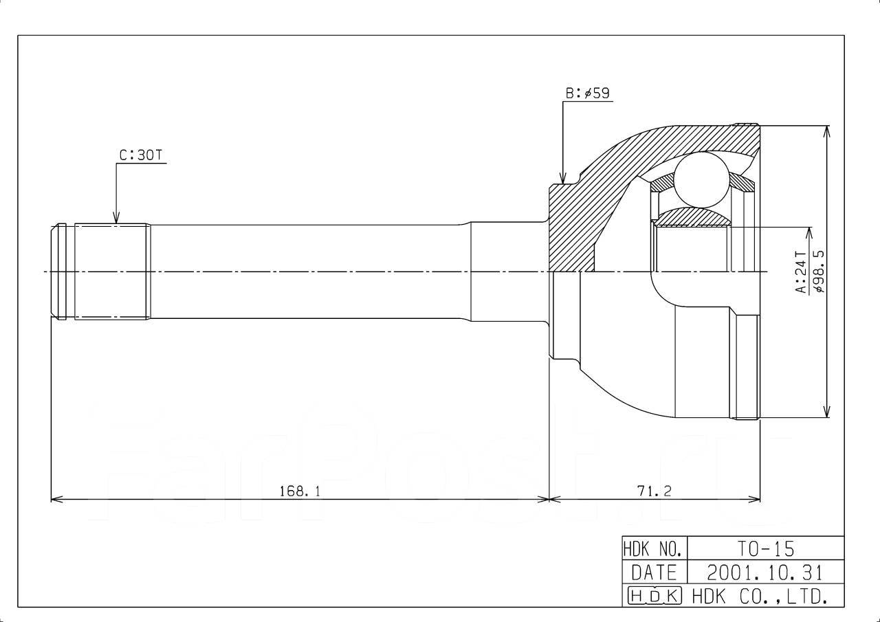 ШРУС ВНЕШНИЙ (НАРУЖНИЙ) HDK TOM015