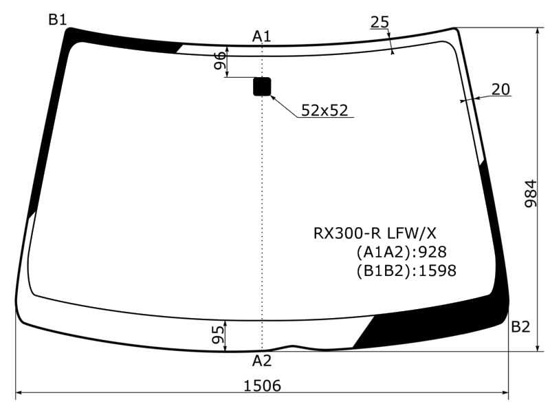 СТЕКЛО ЛОБОВОЕ XYG RX300RLFWX