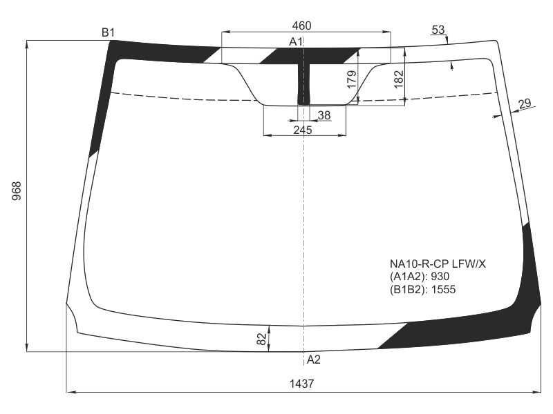 СТЕКЛО ЛОБОВОЕ XYG NA10RCPLFWX